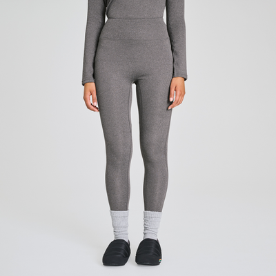 Pantalon thermique en mérinos pour femme de couleur gris