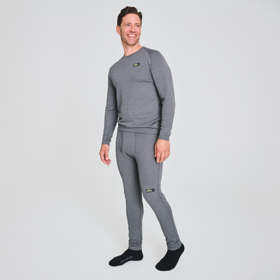 Chandail thermique en mérinos pour homme de couleur gris