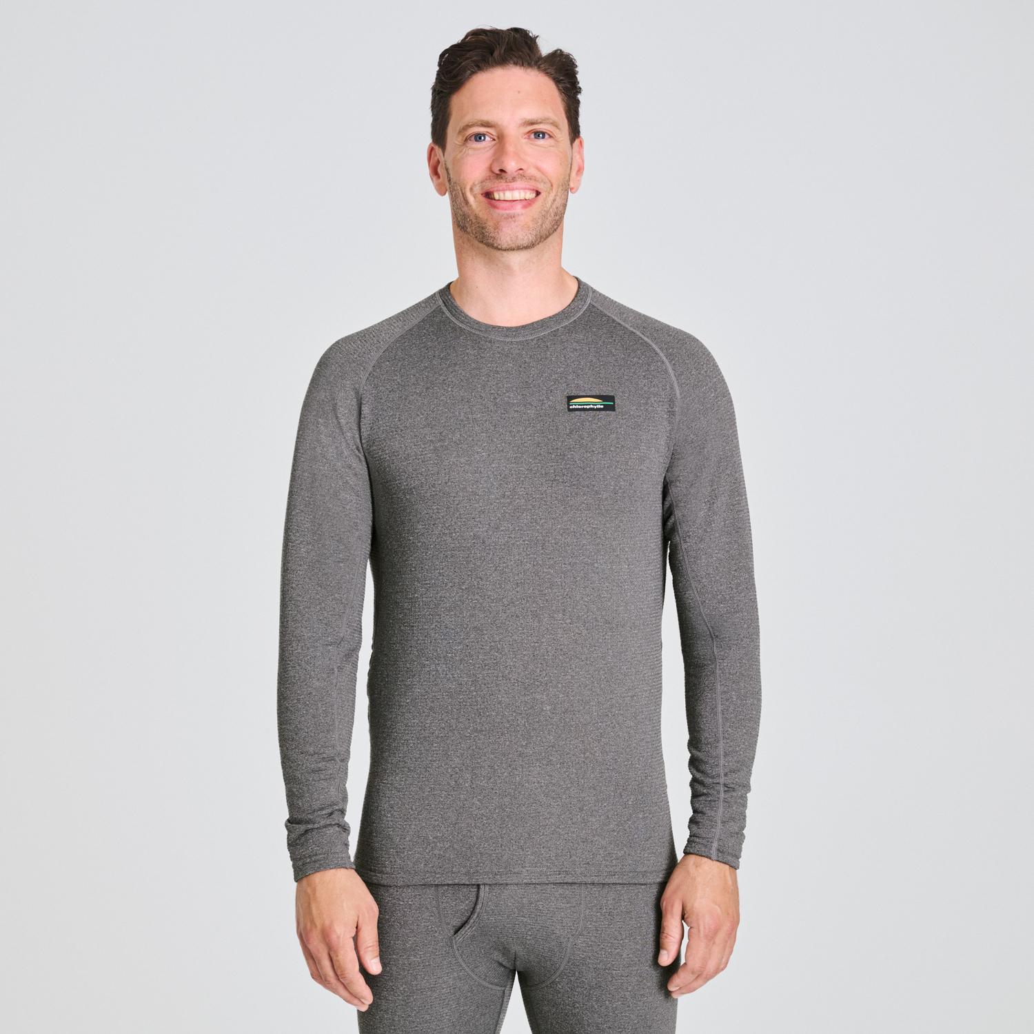 Chandail thermique en mérinos pour homme de couleur gris