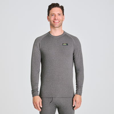 Chandail thermique en mérinos pour homme de couleur gris