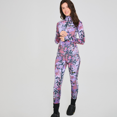 Pantalon thermique fleuri pour femme