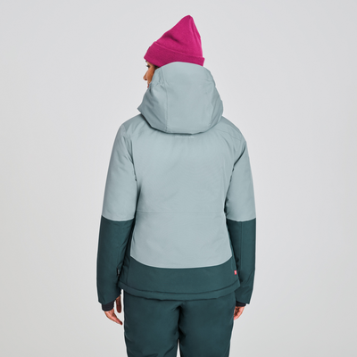Manteau de ski pour femme de couleur bleu-vert