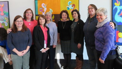 Mary Roper (center), Maria Carabelli and previous recipients of the Mary Roper Award