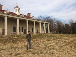 Standing on the East Lawn of the Mount Vernon mansion, overlooking the Potomac River