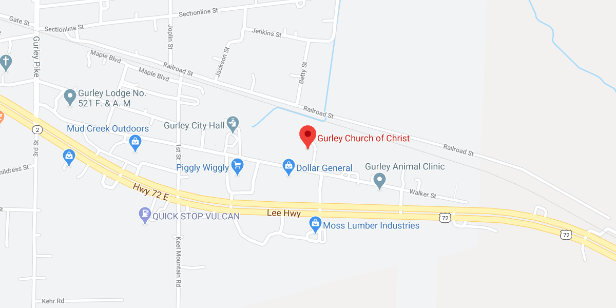 Gurley church of Christ The Gurley church of Christ from Gurley, AL