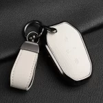 Citroen C5 Aircross Uyumlu Anahtarlık Beyaz Deri Kılıf