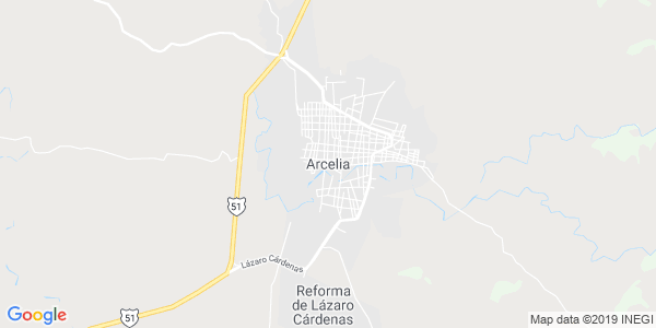 Vista del mapa de Arcelia