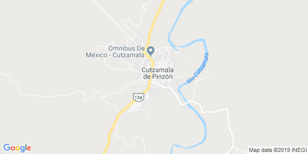 Vista del mapa de Cutzamala De Pinzon