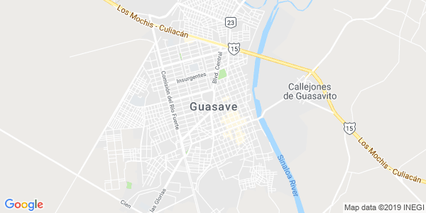 Vista del mapa de Guasave