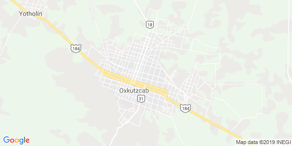 Vista del mapa de Oxkutzcab