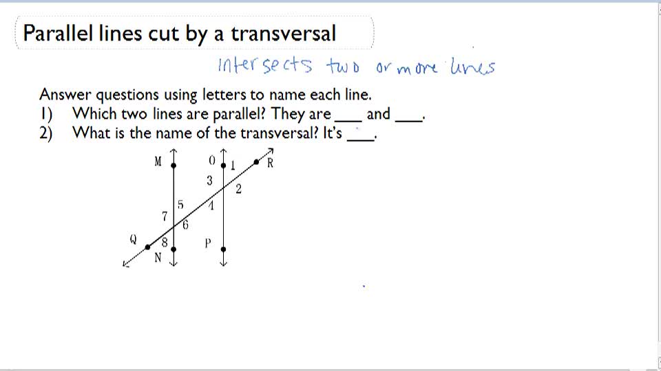 Visually Evaluating Parallel Lines Cut by a Traversal ( Video