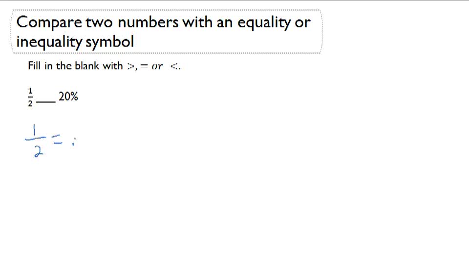 Comparing Percents, Decimals, and Fractions - Example 1 ( Video ...