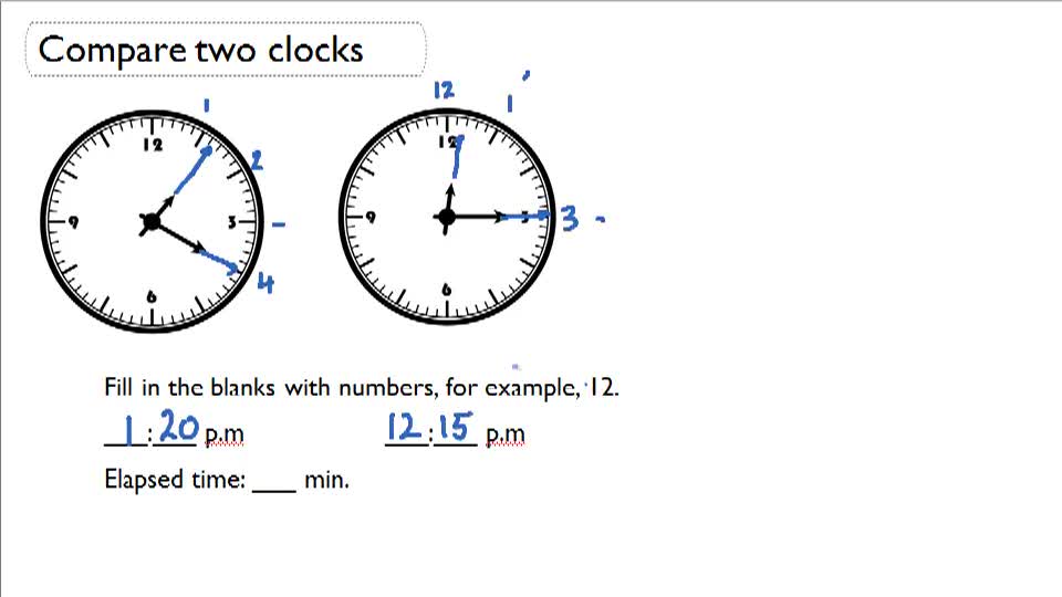 Determining Beginning, Ending, and Elapsed Time Using Two Clocks