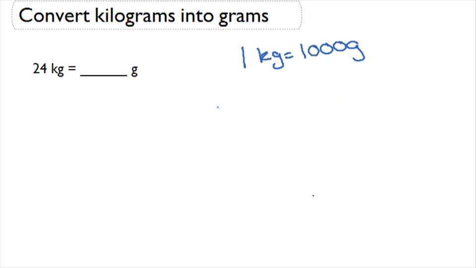 Convert between kg and g Example 1 ( Video ) Measurement CK12