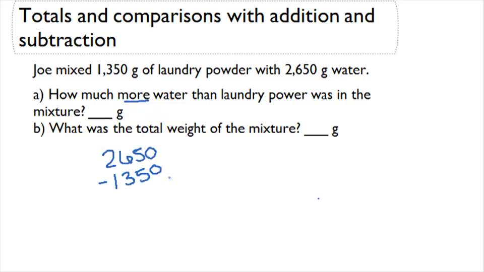 Totals and Comparisons with Addition and Subtraction (Metric Units