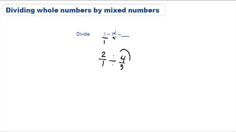 Dividing Whole Numbers and Fractions - Example 3 ( Video ) | Arithmetic ...