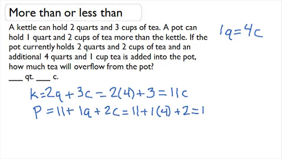 Challenging Word Problems - Example 3 ( Video ) | Measurement | CK-12 ...