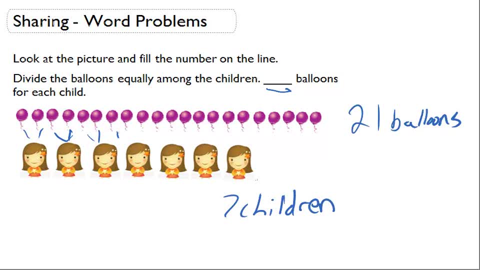 Sharing with Illustrations - Word Problems ( Video ) | Arithmetic | CK ...
