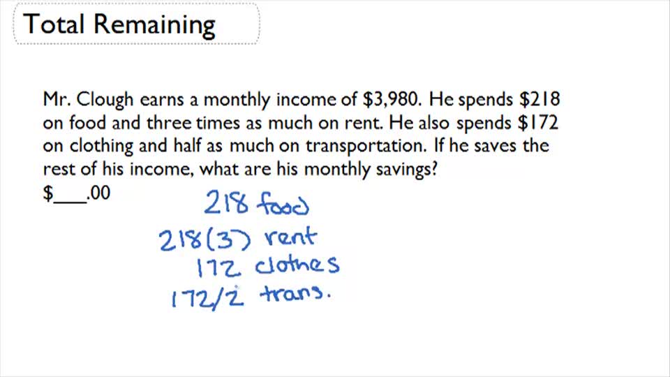 Multi-step Multi-operation word problems - Example 3 ( Video ...