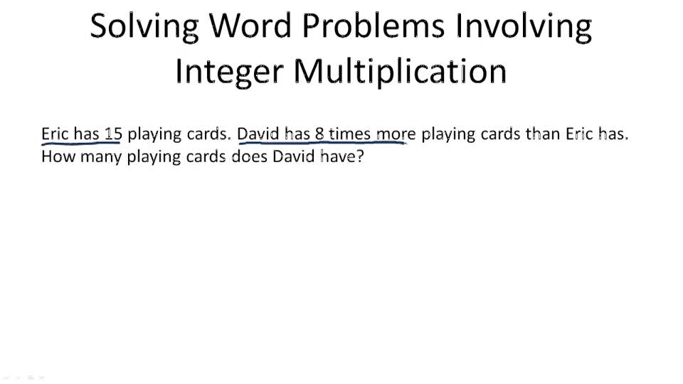 Solving Multiplication Word Problems - Example 1 ( Video ) | Algebra ...