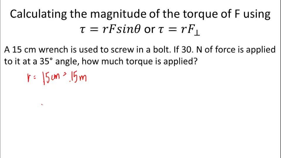 Torque - Example 1 ( Video ) | Physics | CK-12 Foundation