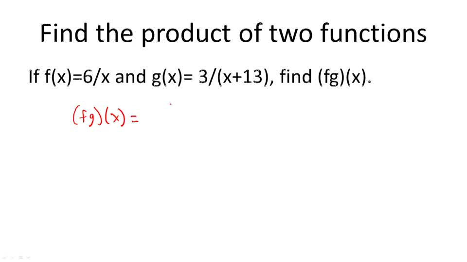 Combinations of Functions Example 2 ( Video ) Algebra CK12 Foundation