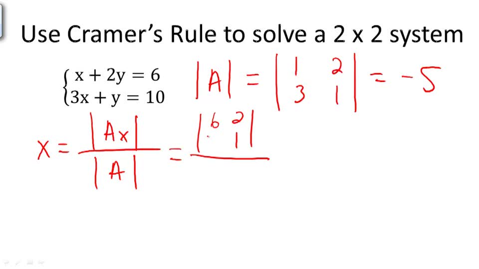 Cramer's Rule (Precalculus) Example 1 ( Video ) Algebra CK12