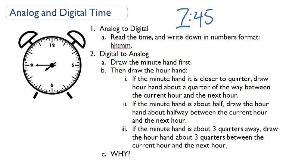 Overview of Analog and Digital Clocks ( Video ) Measurement CK12