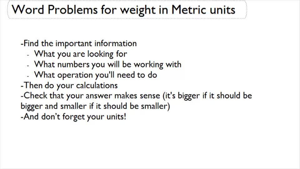 Add Weights in Grams or Kilograms Applications ( Video ) | Measurement