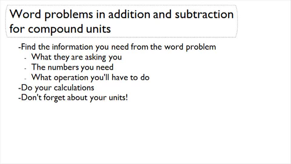 Overview of Compound Unit Capacity (Metric Units)