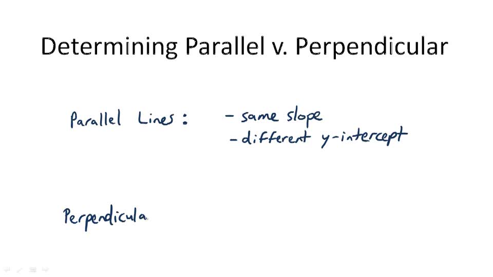 Determining Parallel v. Perpendicular Overview