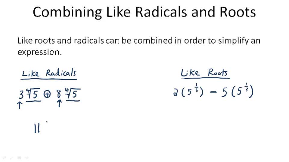 Combine These Radicals
