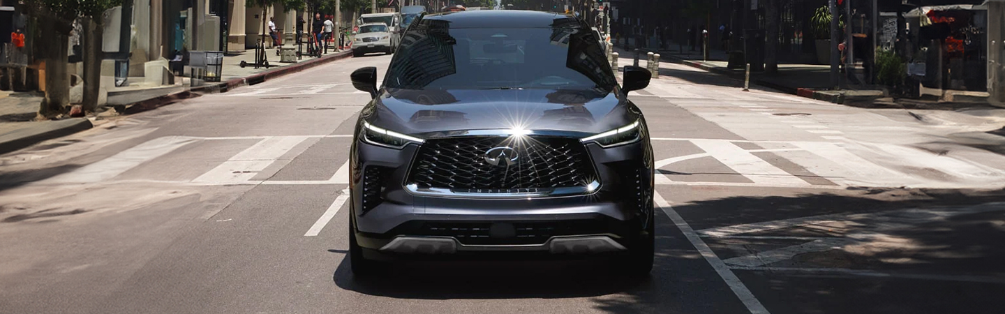 2024 INFINITI QX60 Dimensions front side in silver