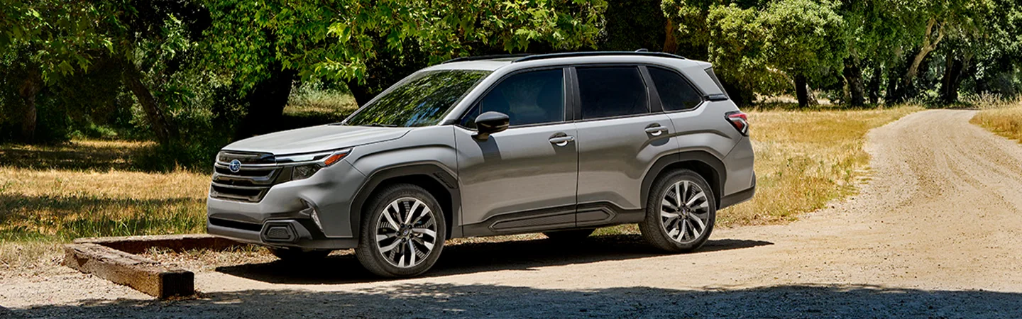 2025 Subaru Forester Specs color grey and side view