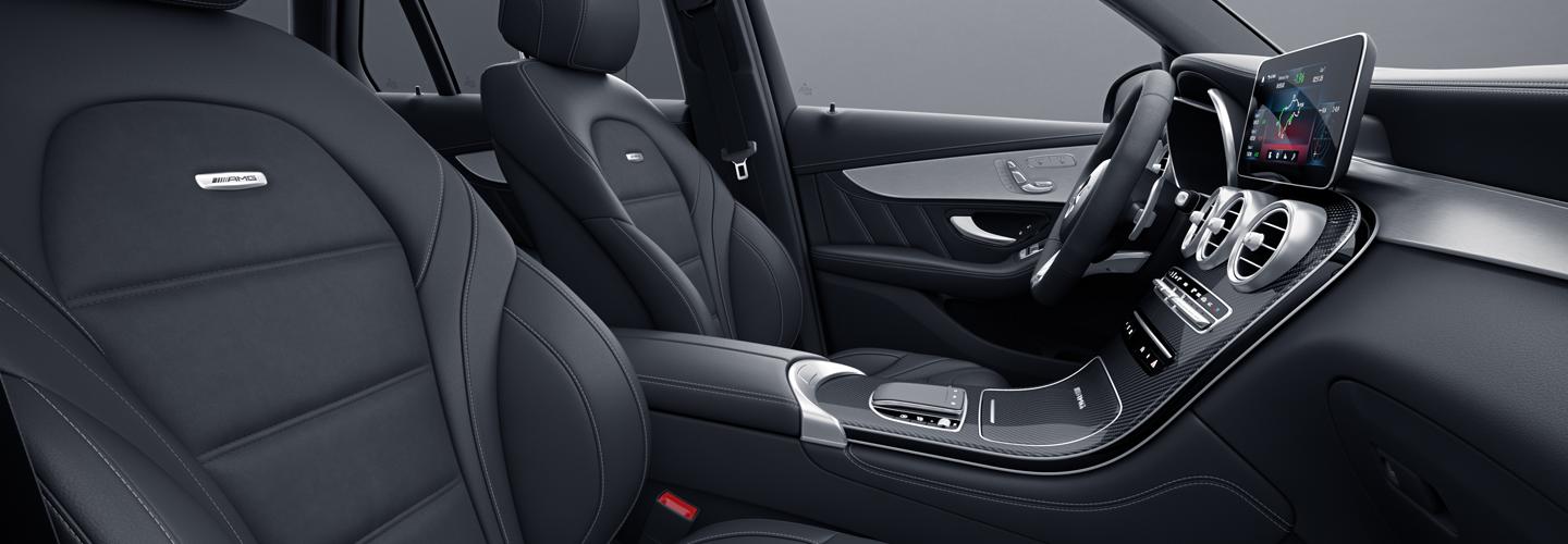Interior view of the front seat of a 2022 Mercedes-Benz GLC