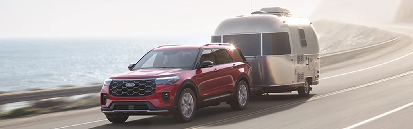 2025 Ford Expedition vs 2025 Ford Explorer redcolor frontview