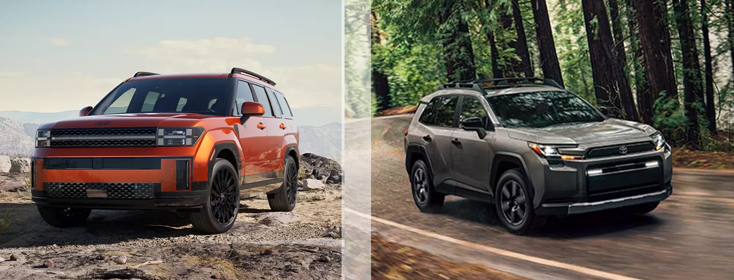 2026 Hyundai Santa-Fe and 2026 Toyota Rav 4 side by side