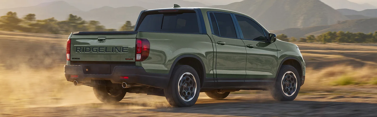rear view of a light green 2026 Honda Ridgeline Sport