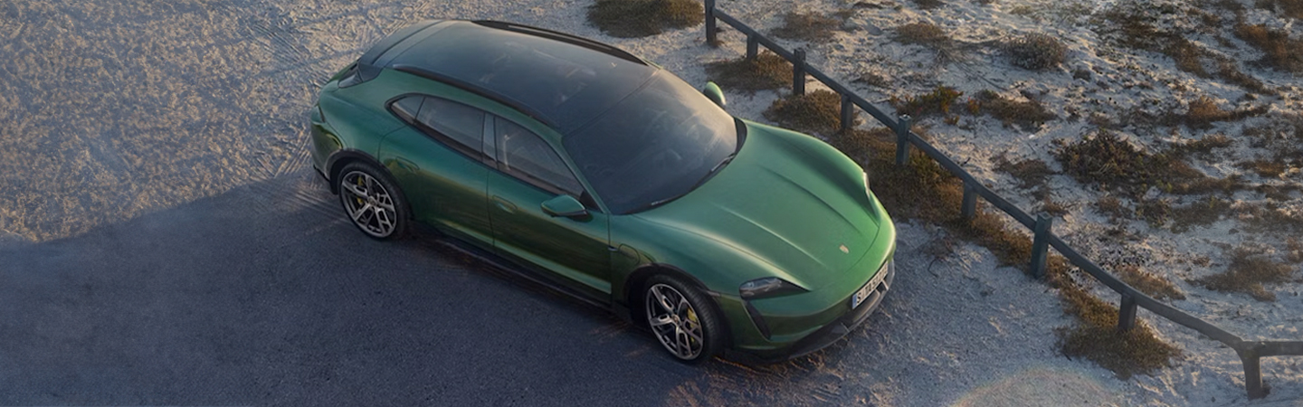 2024 Porsche Taycan Cross Turismo Specs top view in green