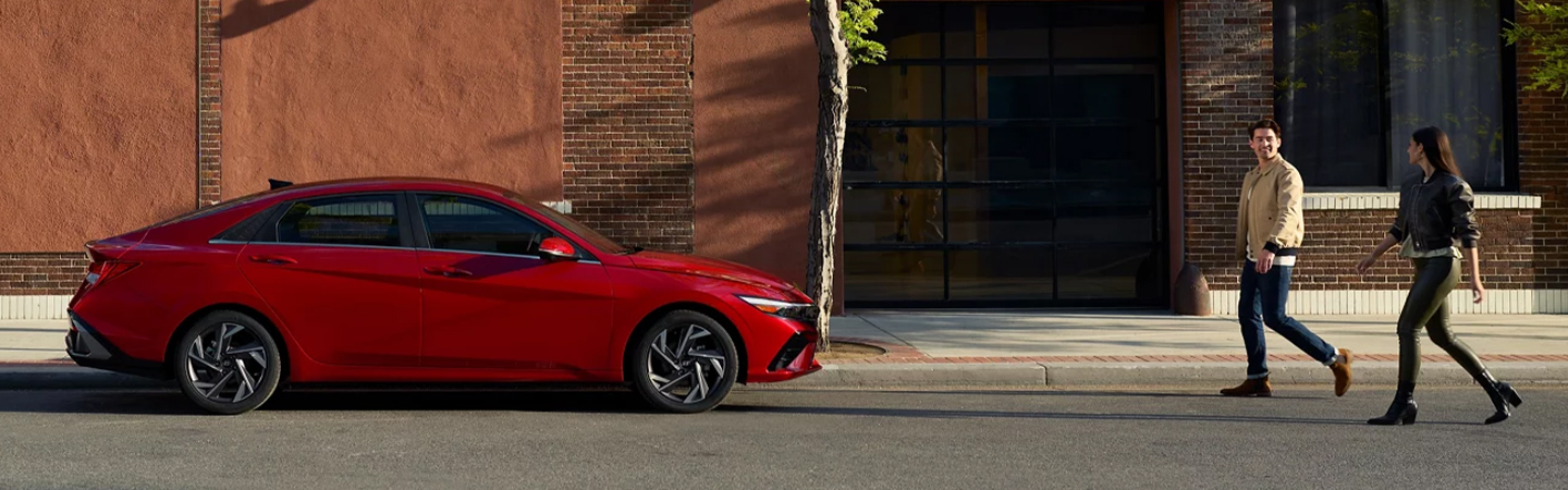 2024 Hyundai Elantra Specs red color sideview