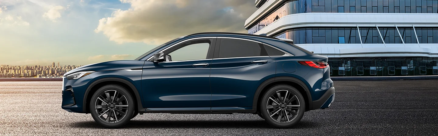 2025 INFINITI QX55 vs INFINITI QX60 bluecolor sideview