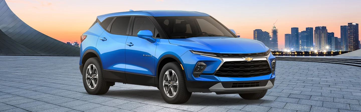 2025 Chevrolet Blazer Specs color blue and side view