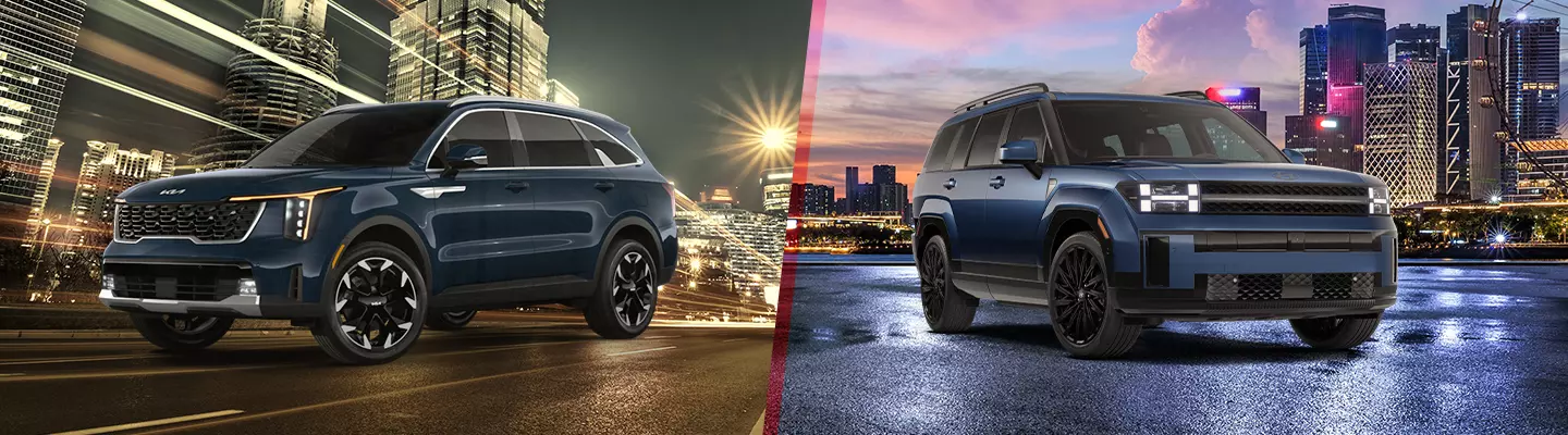 2026 Kia Sorento vs. Hyundai Santa Fe side by side