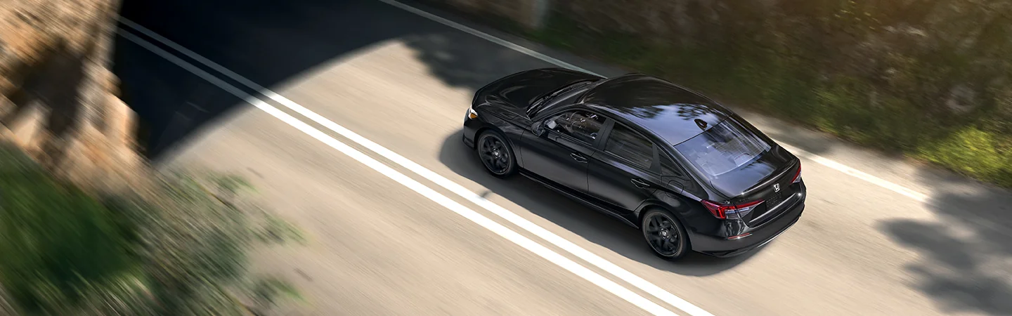 top view of a black 2026 Honda Civic Sport Hybrid