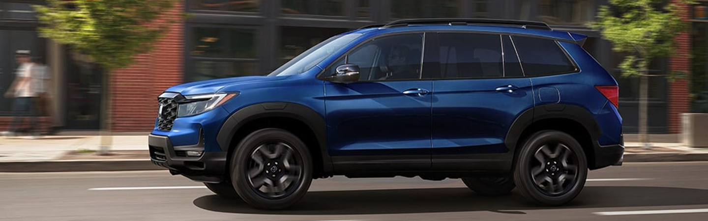 2024 Honda Passport Specs blue color side view