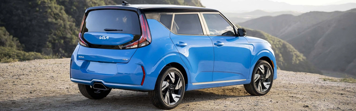 2024 Kia Soul Specs back side in blue colour