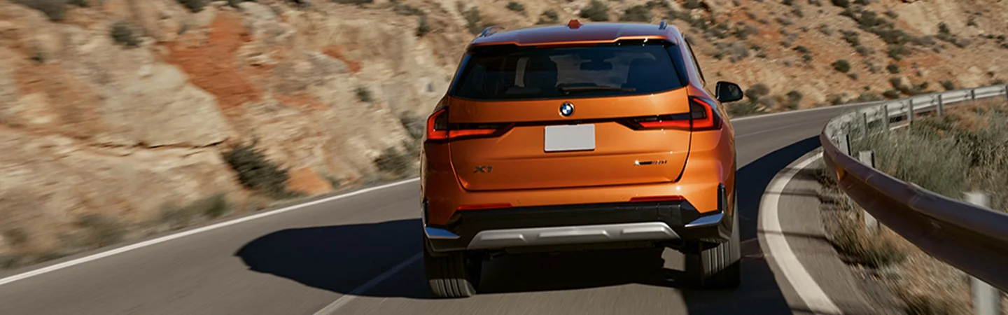 2025 BMW X1 Specs color Orange and back view