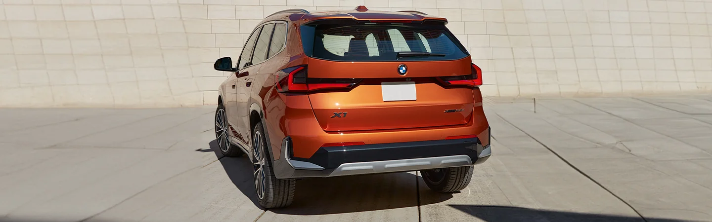 2025 BMW X1 Specs color Orange and back view