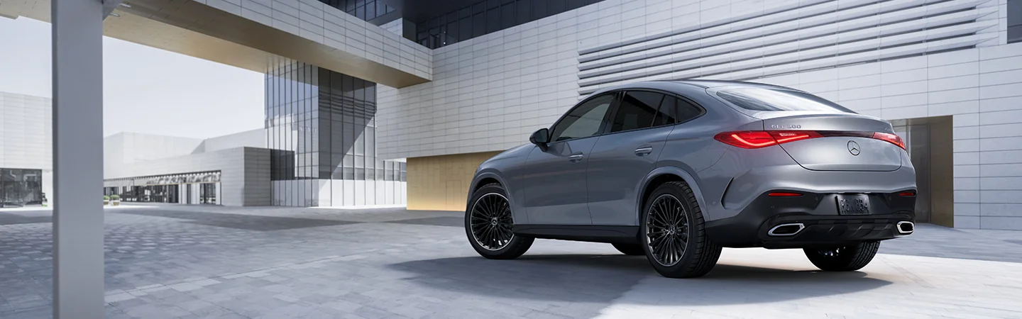2024 Mercedes-Benz GLC Coupe sliver color and back view