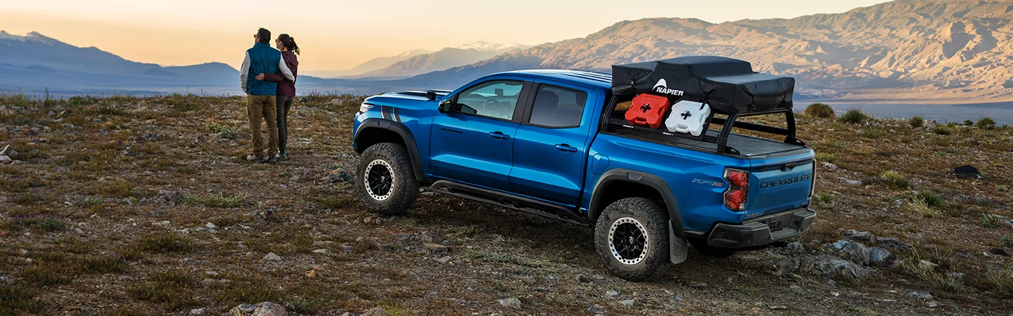 2024 Chevrolet Colorado Specs color blue and side view